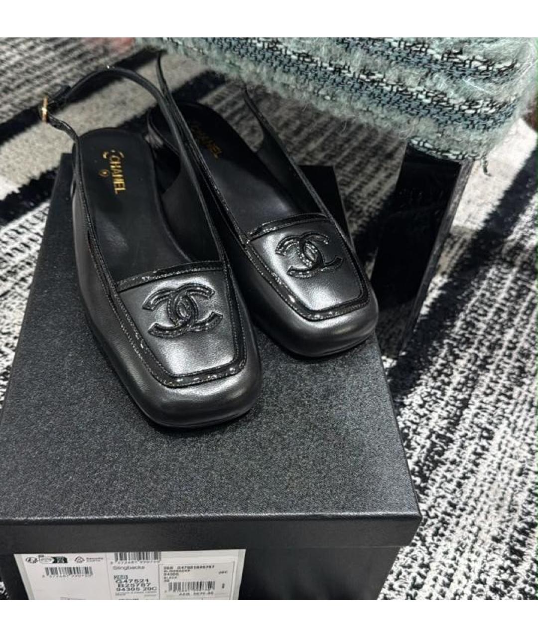 CHANEL Черные кожаные туфли, фото 5