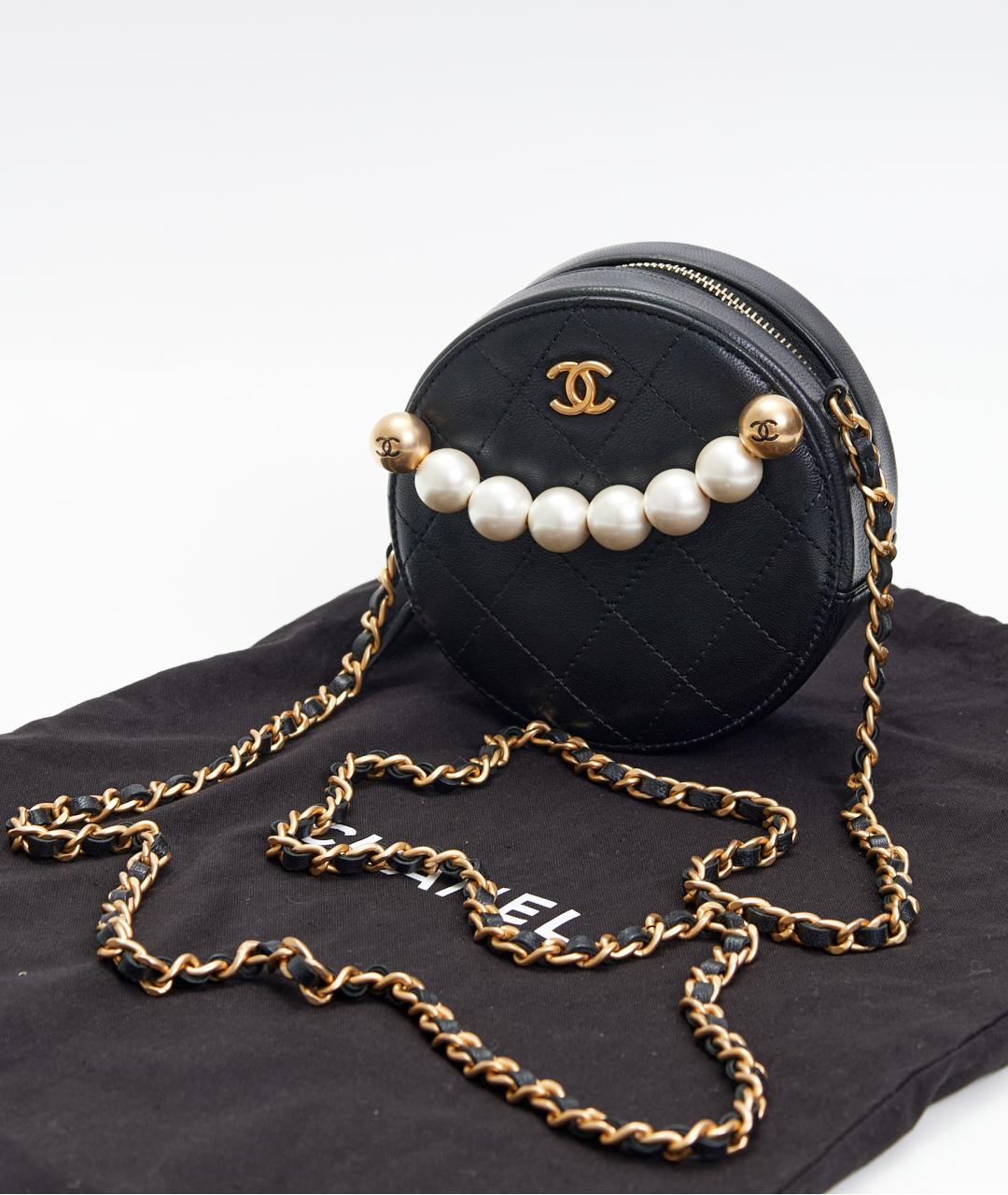 CHANEL Черная кожаная сумка с короткими ручками, фото 5