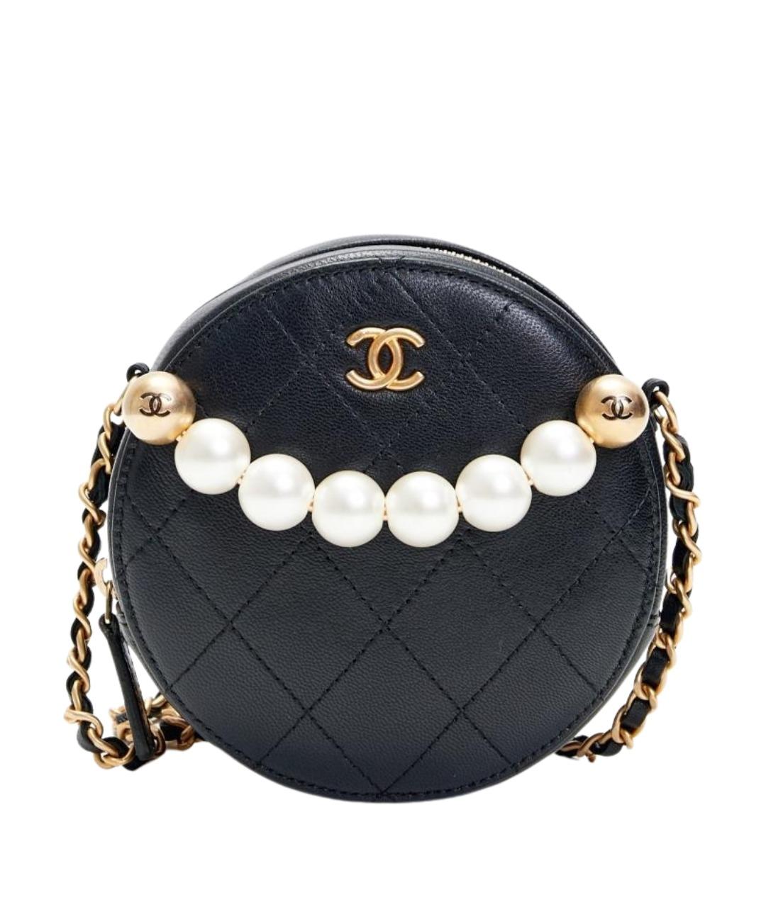 CHANEL Черная кожаная сумка с короткими ручками, фото 1