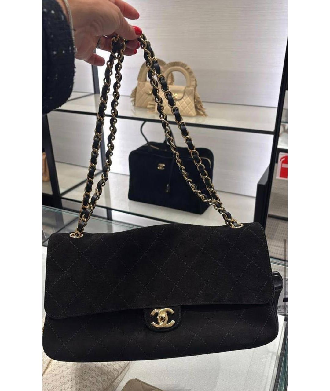 CHANEL Черная замшевая сумка через плечо, фото 3