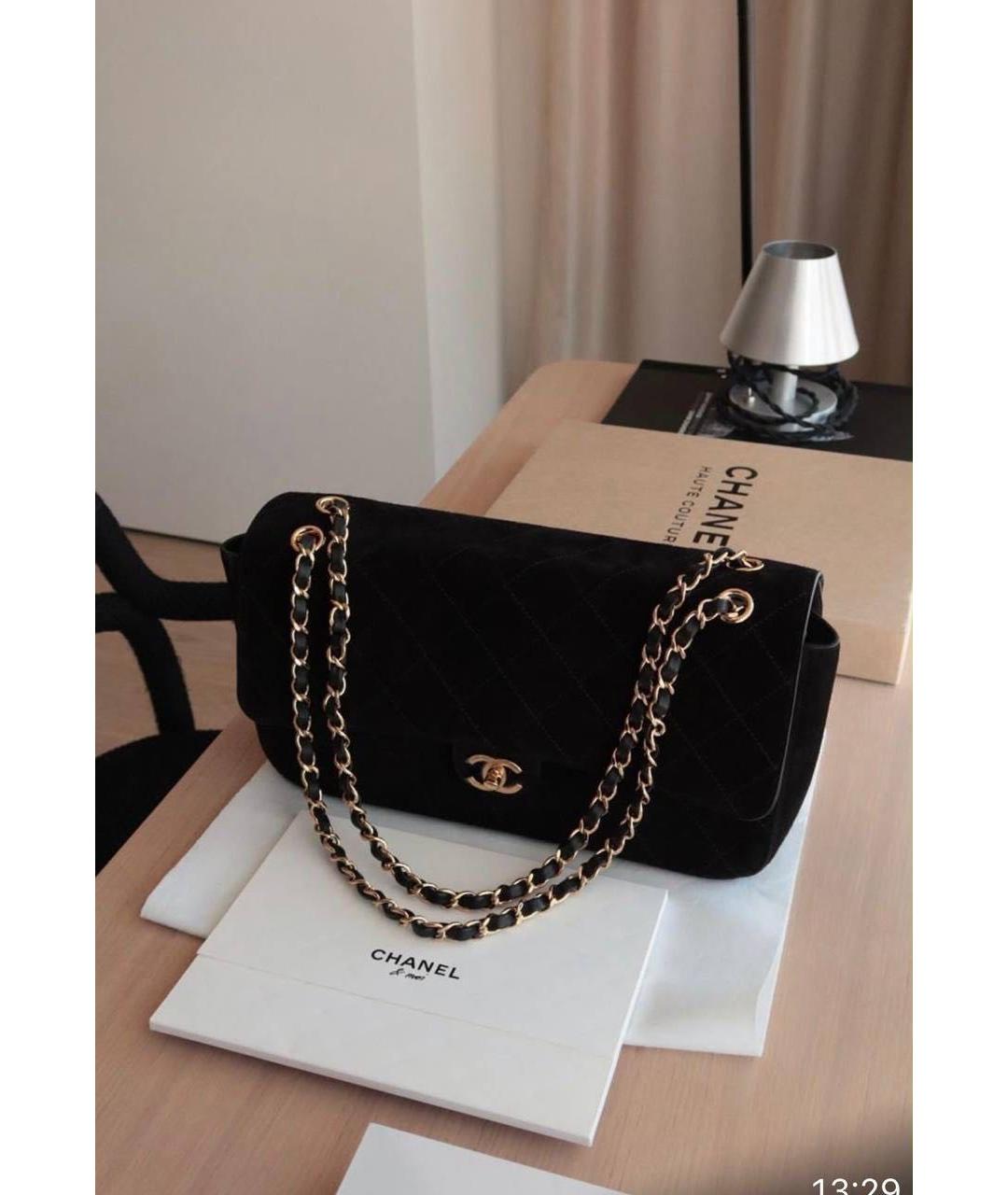 CHANEL Черная замшевая сумка через плечо, фото 4