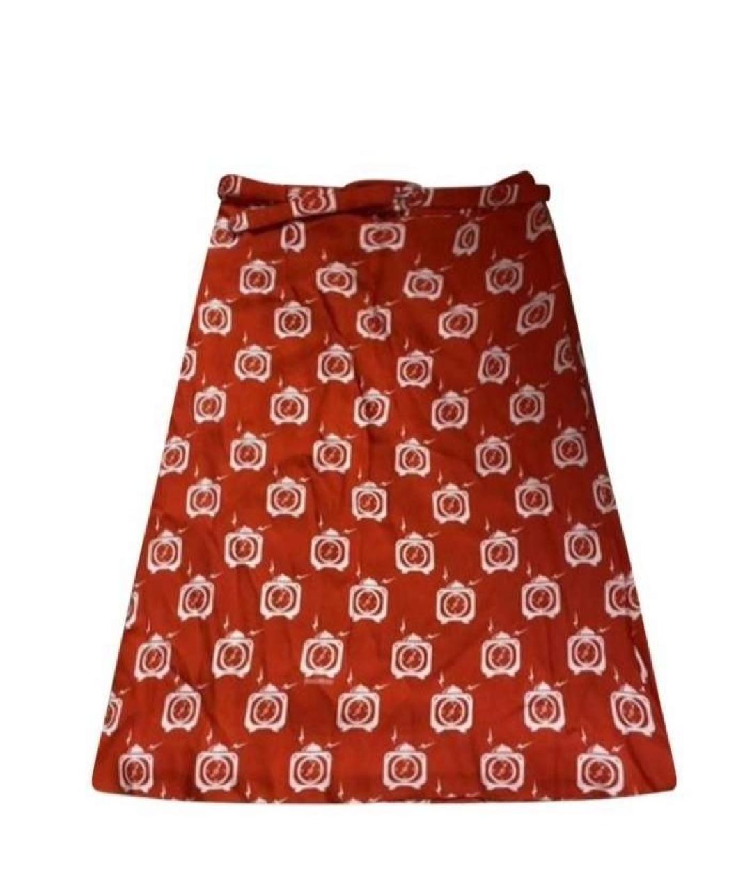 MIU MIU Красная вискозная юбка миди, фото 2