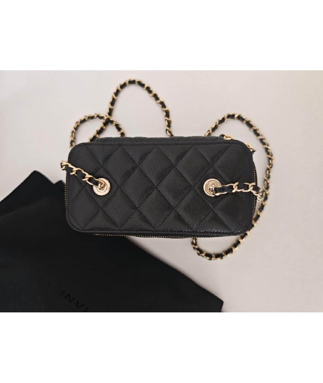 CHANEL Черная кожаная сумка через плечо, фото 6