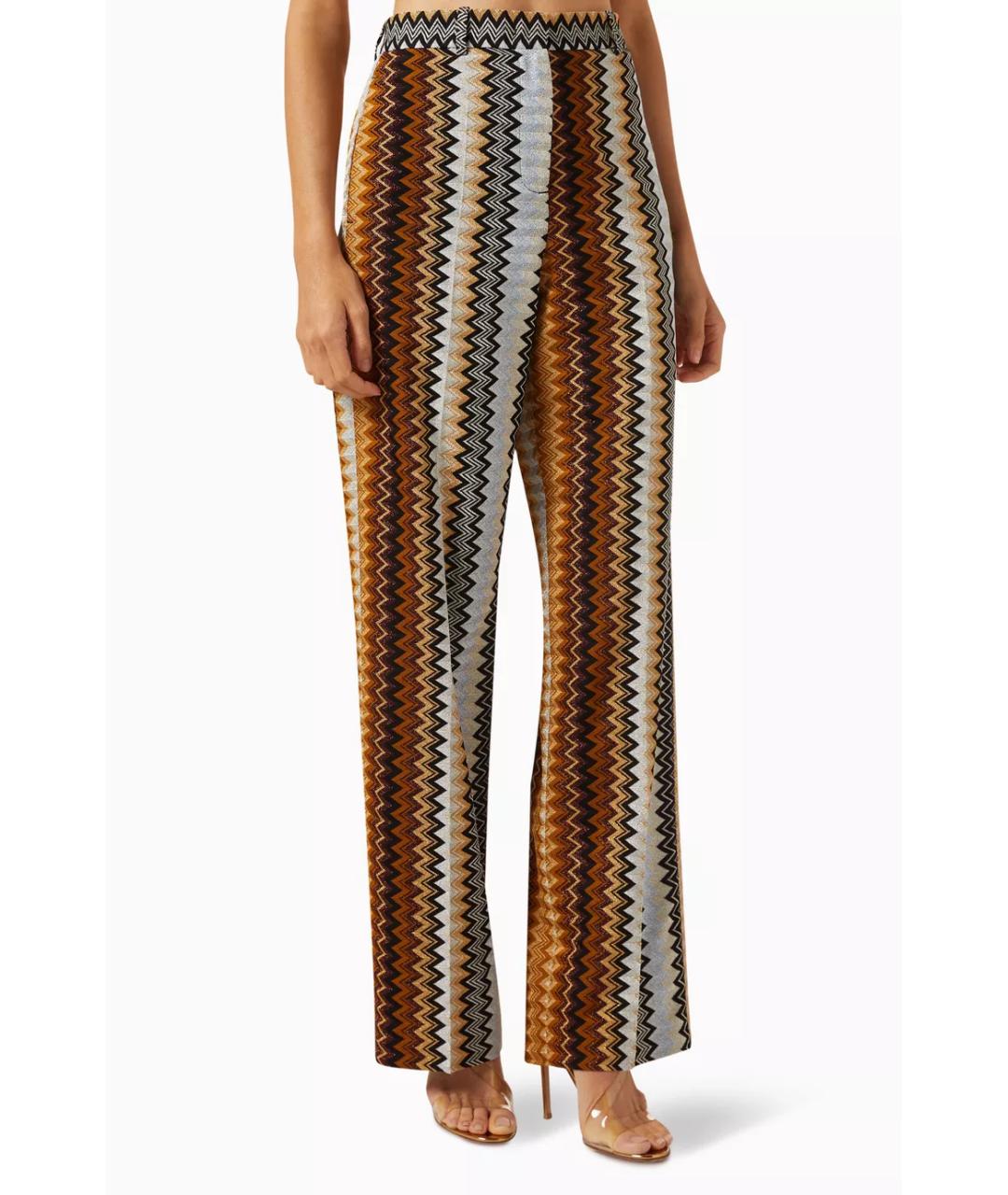 MISSONI Коричневые вискозные прямые брюки, фото 3