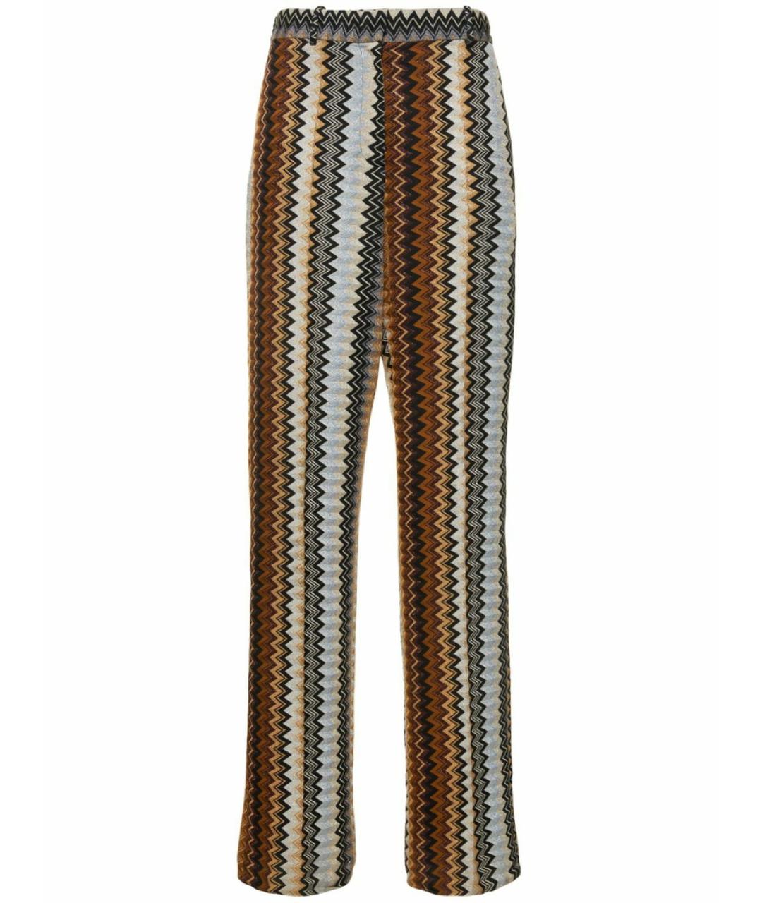 MISSONI Коричневые вискозные прямые брюки, фото 1