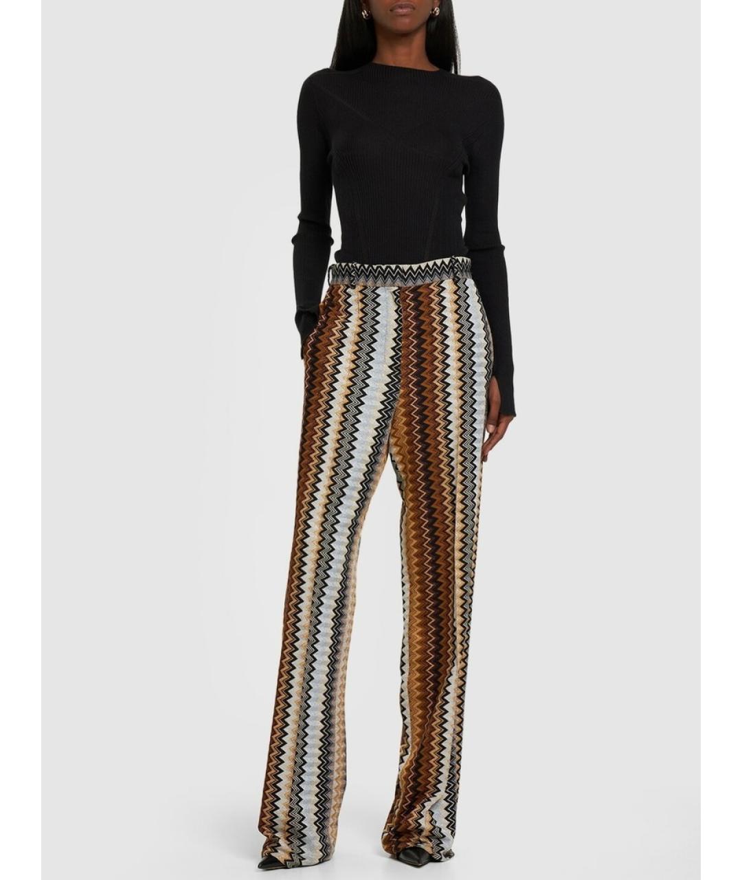 MISSONI Коричневые вискозные прямые брюки, фото 5