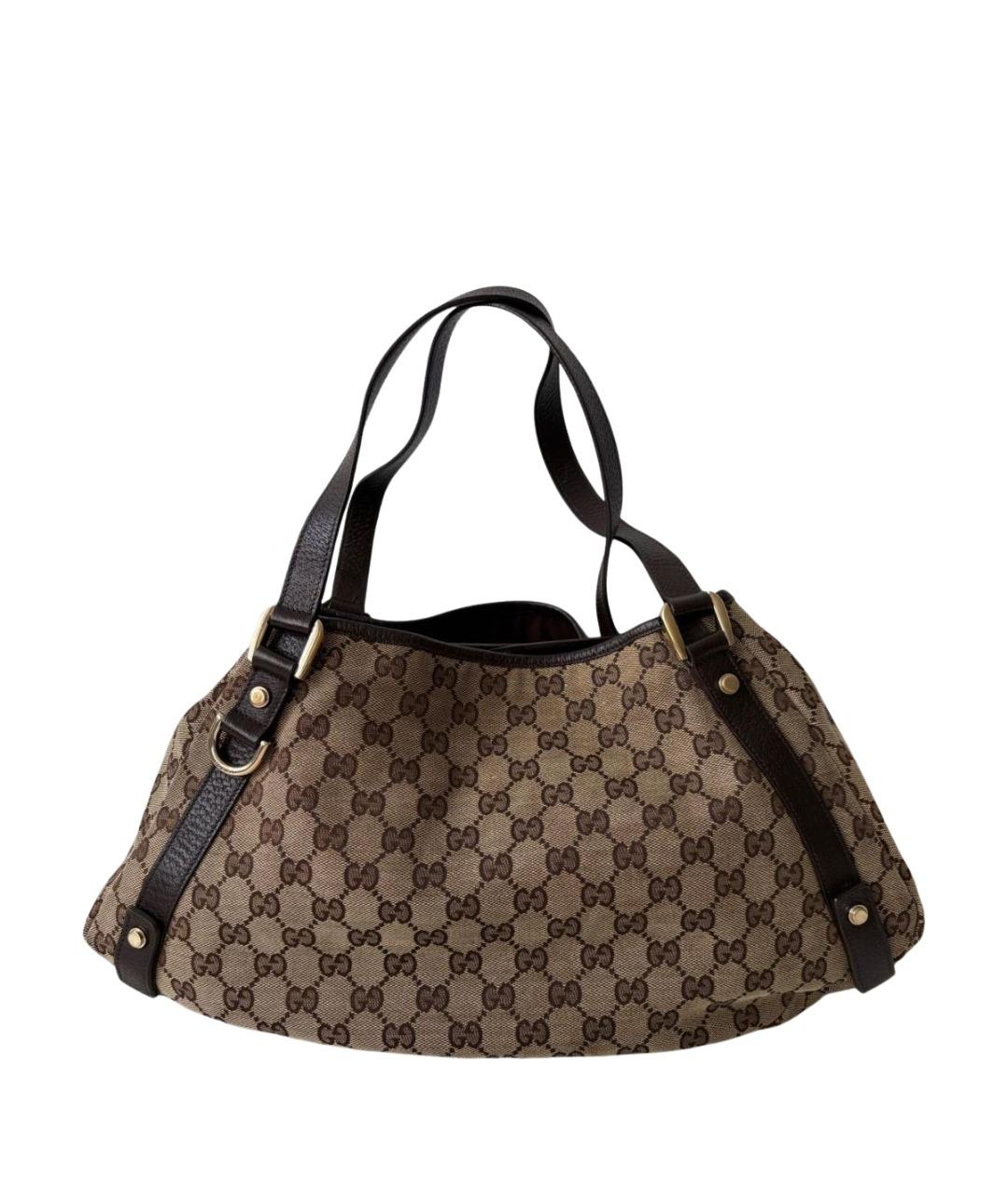 GUCCI Коричневая сумка тоут из канвы, фото 1