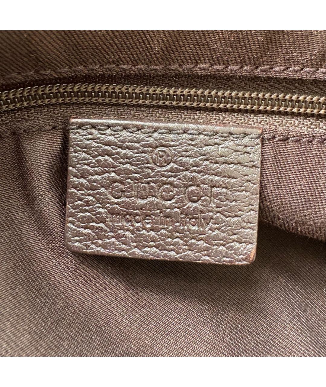 GUCCI Коричневая сумка тоут из канвы, фото 7