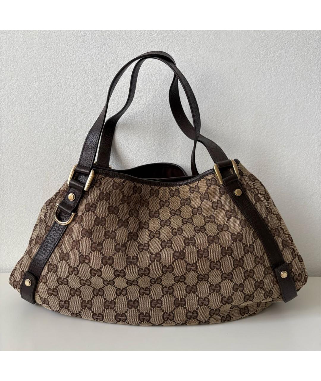 GUCCI Коричневая сумка тоут из канвы, фото 9