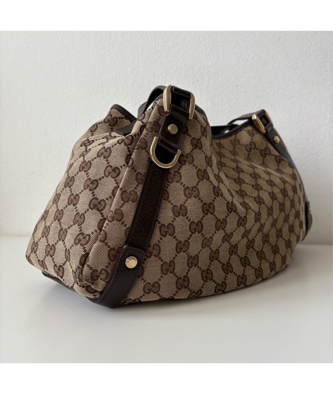 GUCCI Коричневая сумка тоут из канвы, фото 2