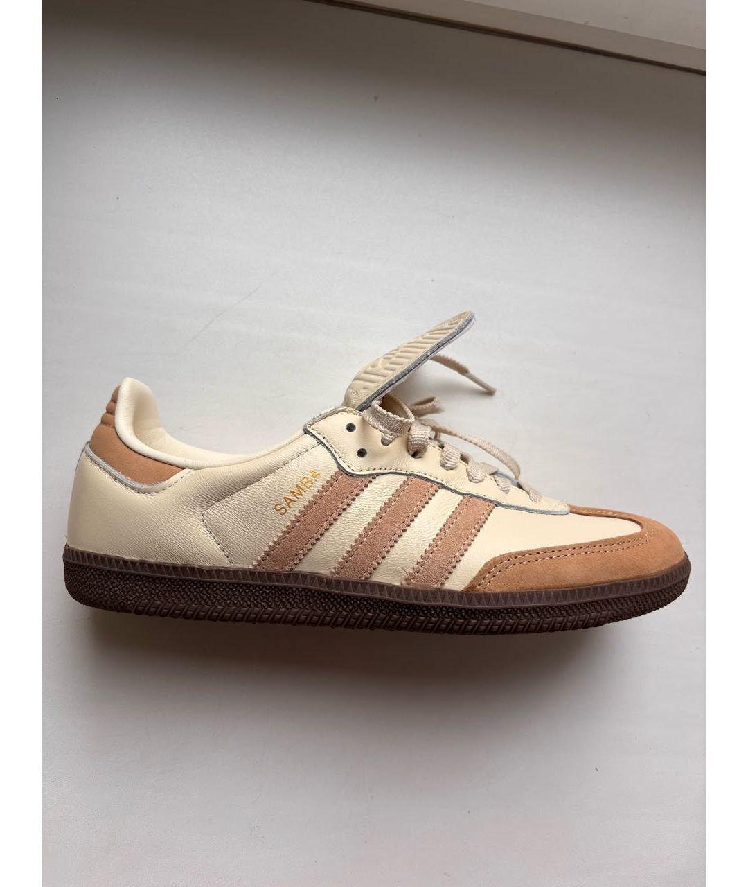 ADIDAS Бежевые кожаные кеды, фото 8