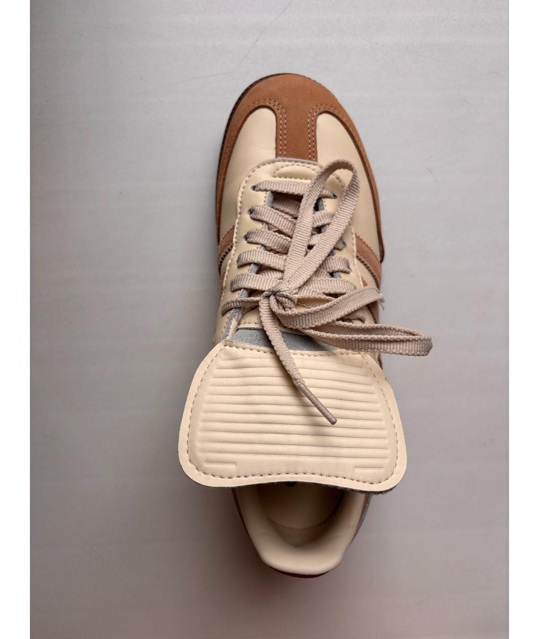 ADIDAS Бежевые кожаные кеды, фото 6