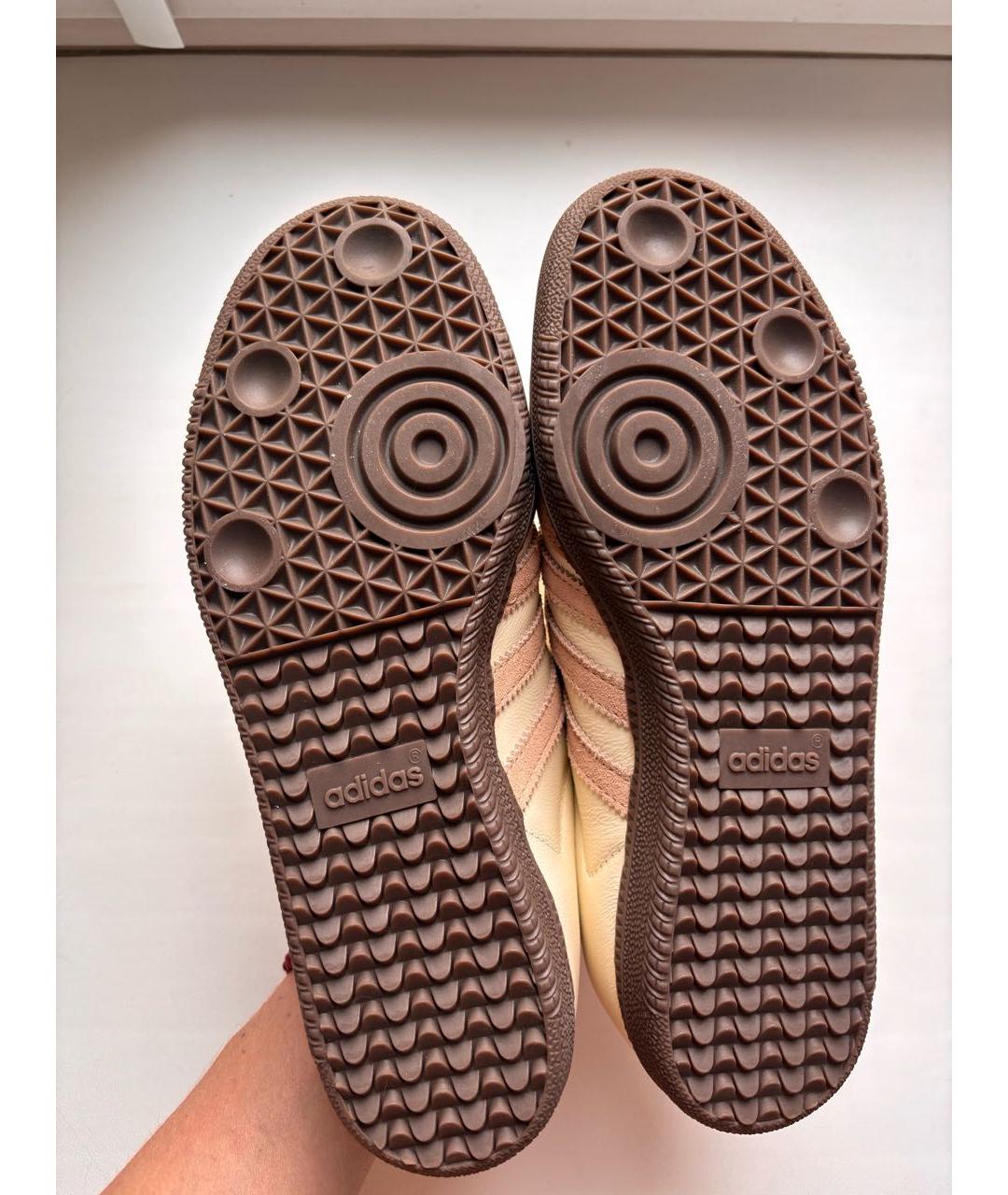 ADIDAS Бежевые кожаные кеды, фото 3