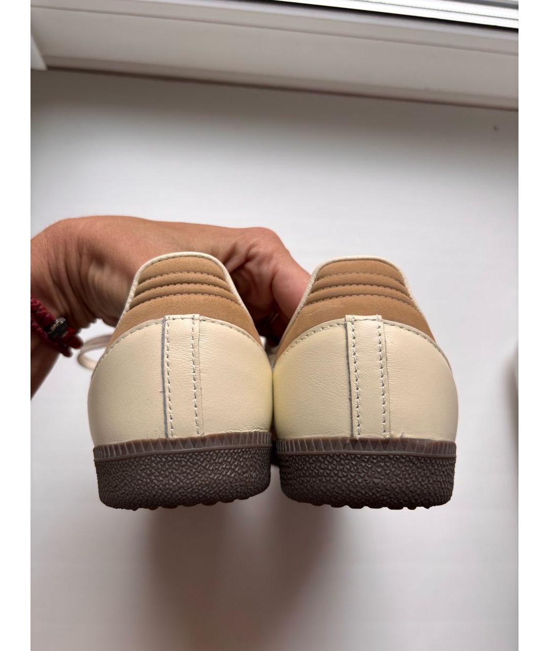 ADIDAS Бежевые кожаные кеды, фото 4