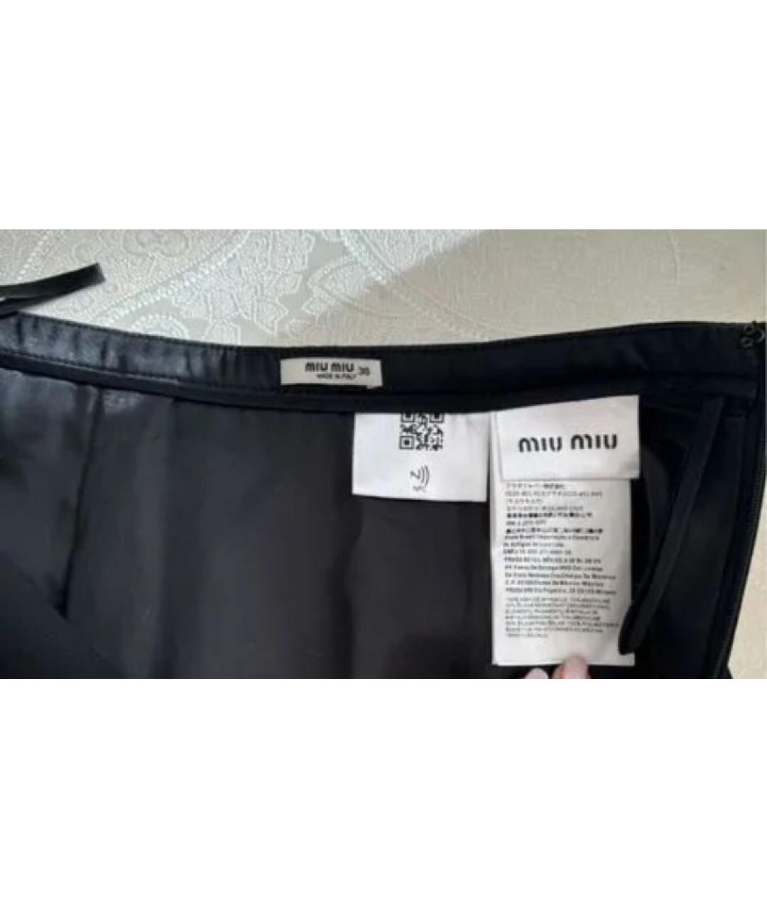 MIU MIU Черная юбка мини, фото 3