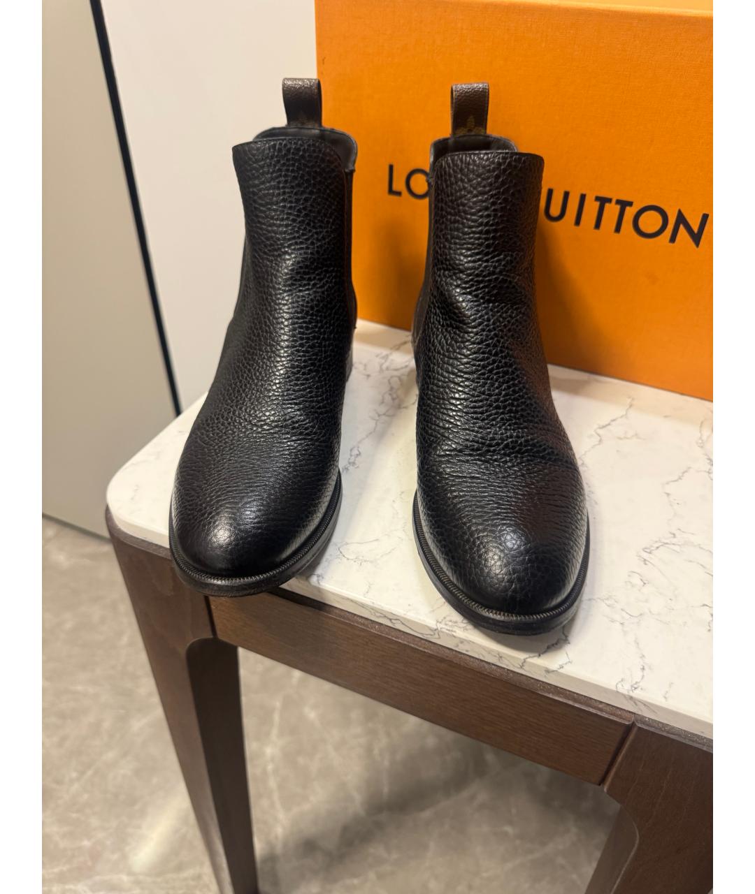 LOUIS VUITTON Черные кожаные ботинки, фото 7