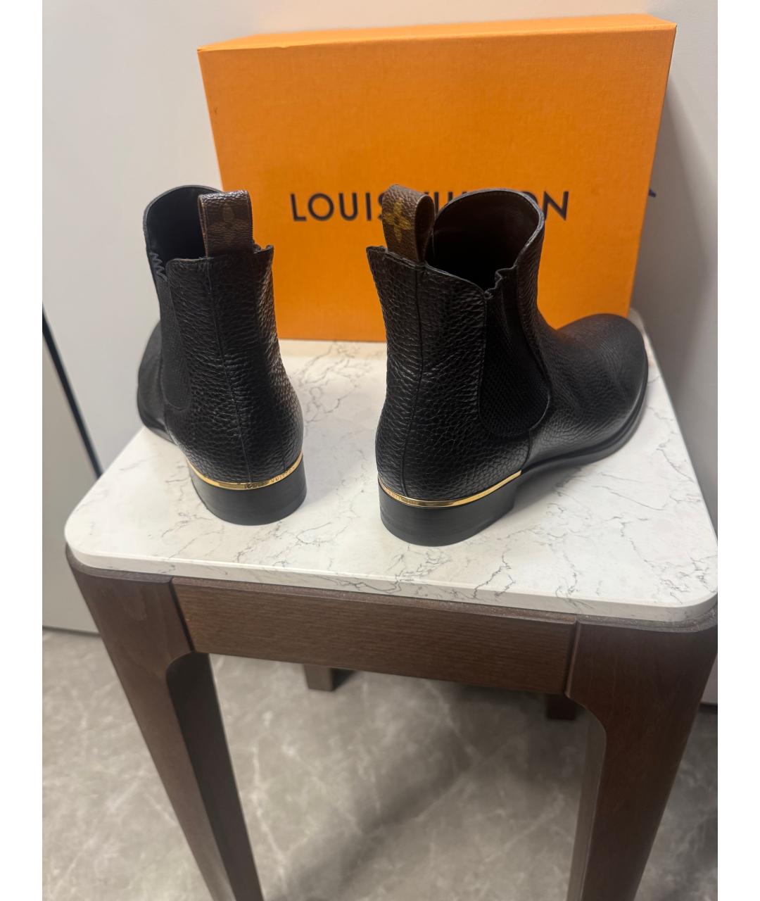 LOUIS VUITTON Черные кожаные ботинки, фото 8