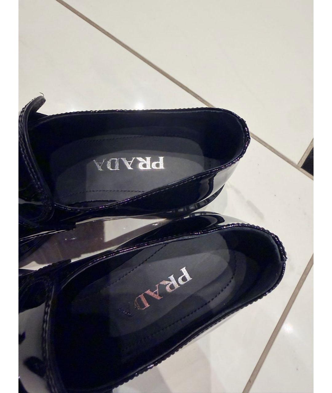 PRADA Черные лоферы из лакированной кожи, фото 4