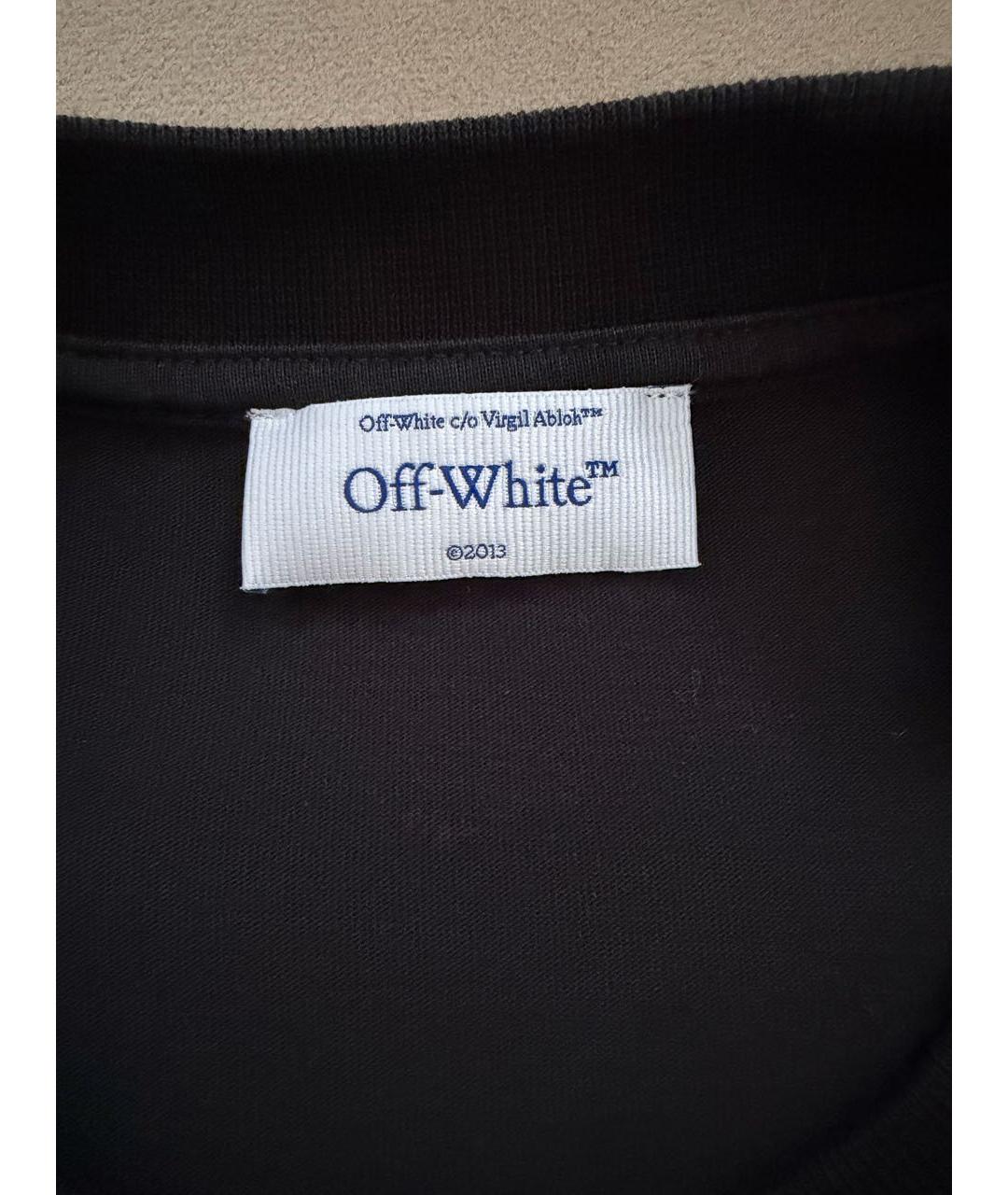 OFF-WHITE Черная хлопковая футболка, фото 3