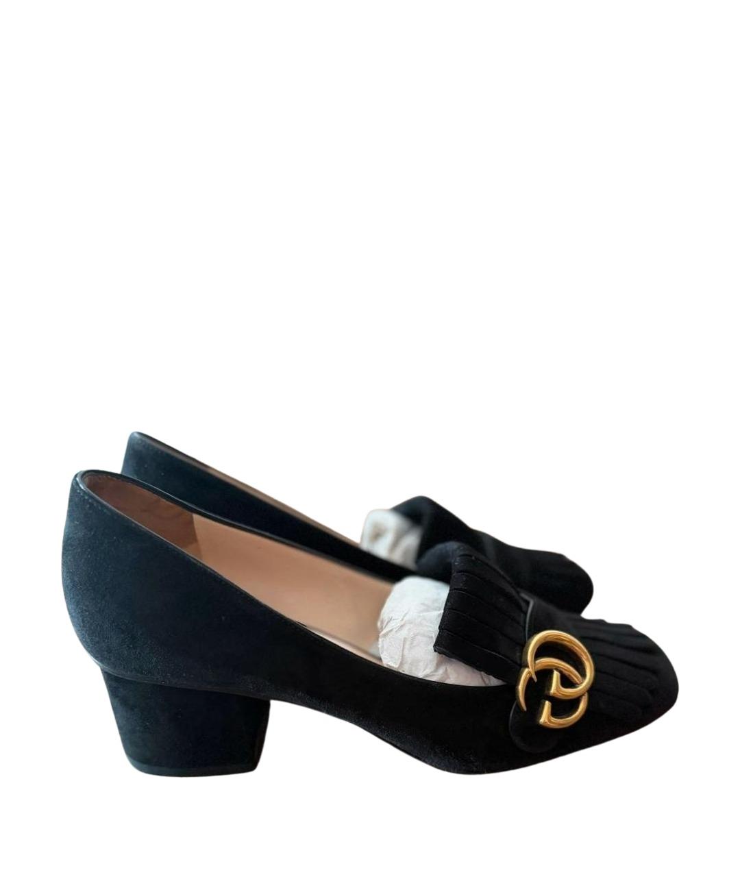 GUCCI Черные замшевые туфли, фото 1