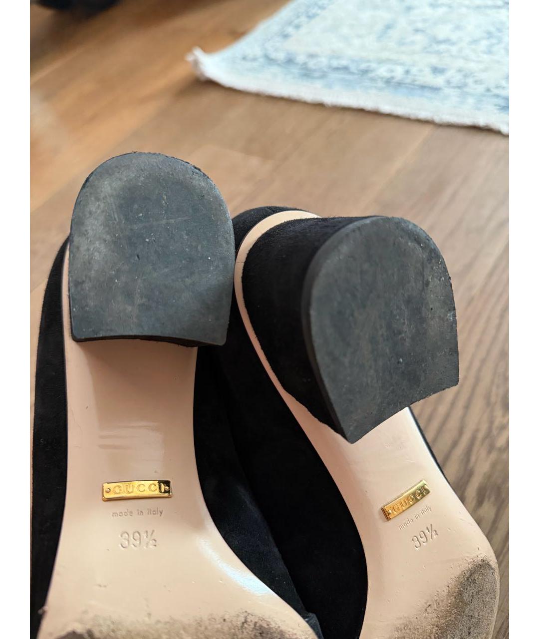 GUCCI Черные замшевые туфли, фото 5