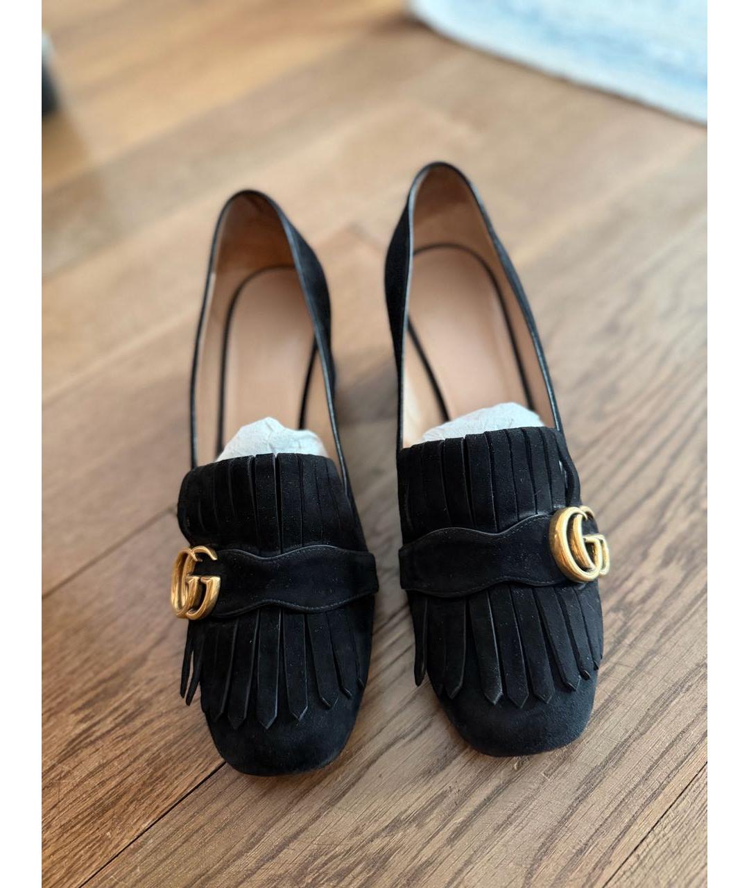 GUCCI Черные замшевые туфли, фото 2