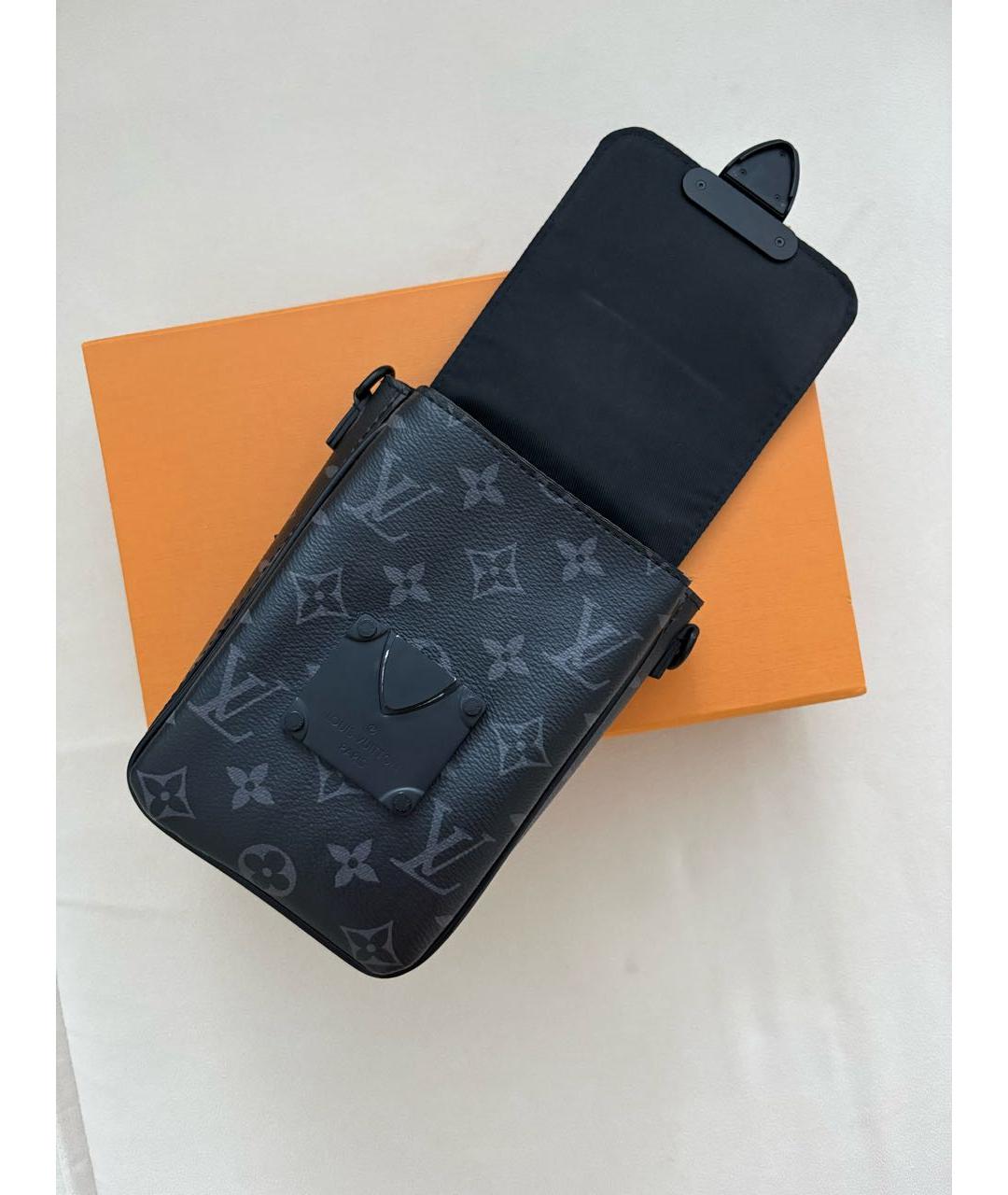 LOUIS VUITTON Черная сумка на плечо из искусственной кожи, фото 7