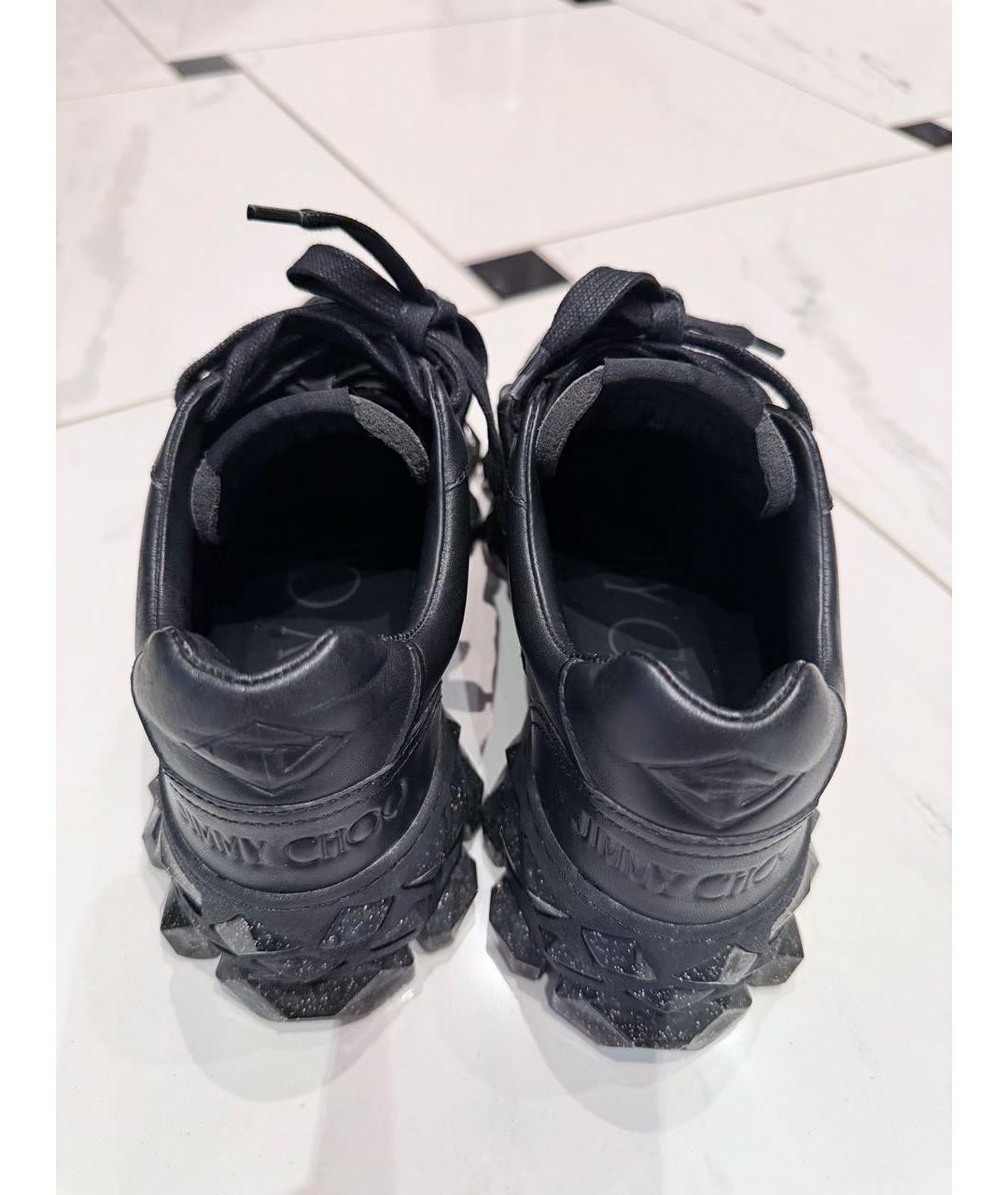 JIMMY CHOO Черные кожаные кроссовки, фото 3