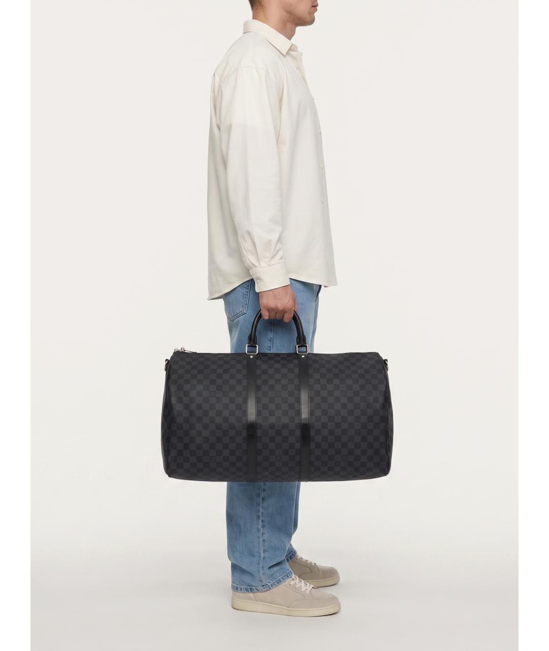 LOUIS VUITTON Черная дорожная/спортивная сумка, фото 8