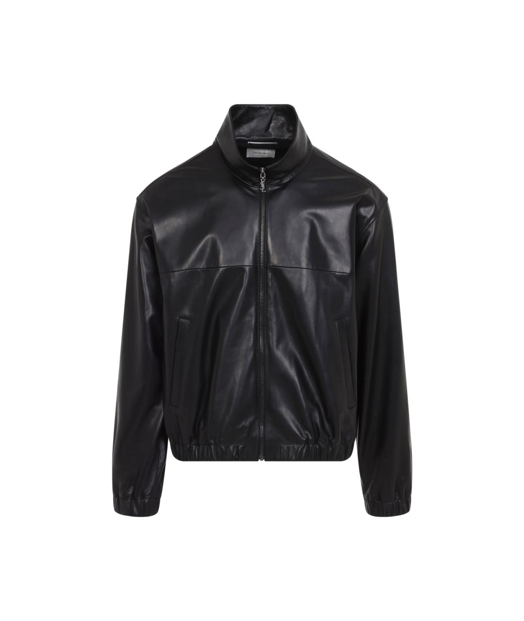 SAINT LAURENT Черная кожаная куртка, фото 1