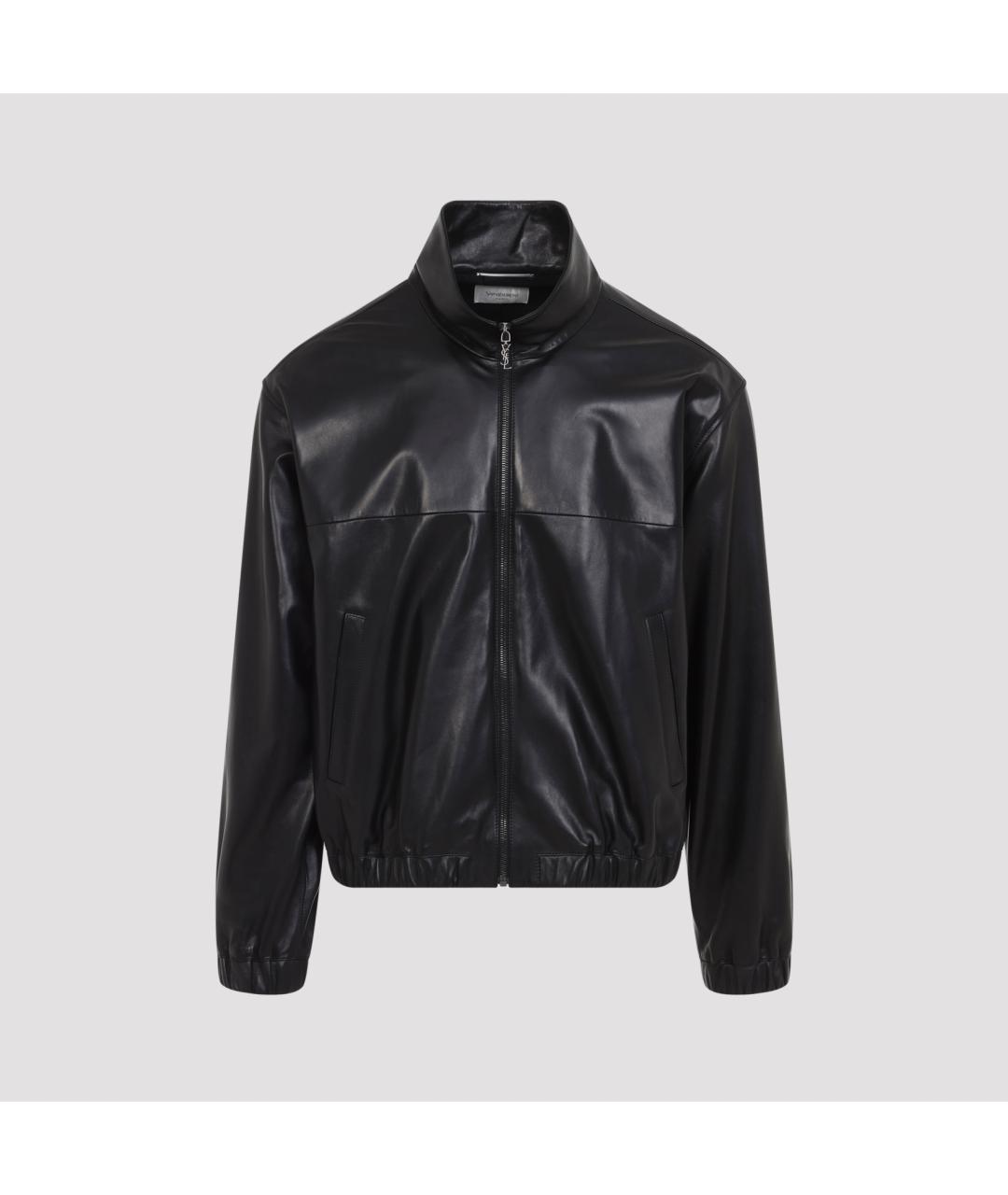 SAINT LAURENT Черная кожаная куртка, фото 2