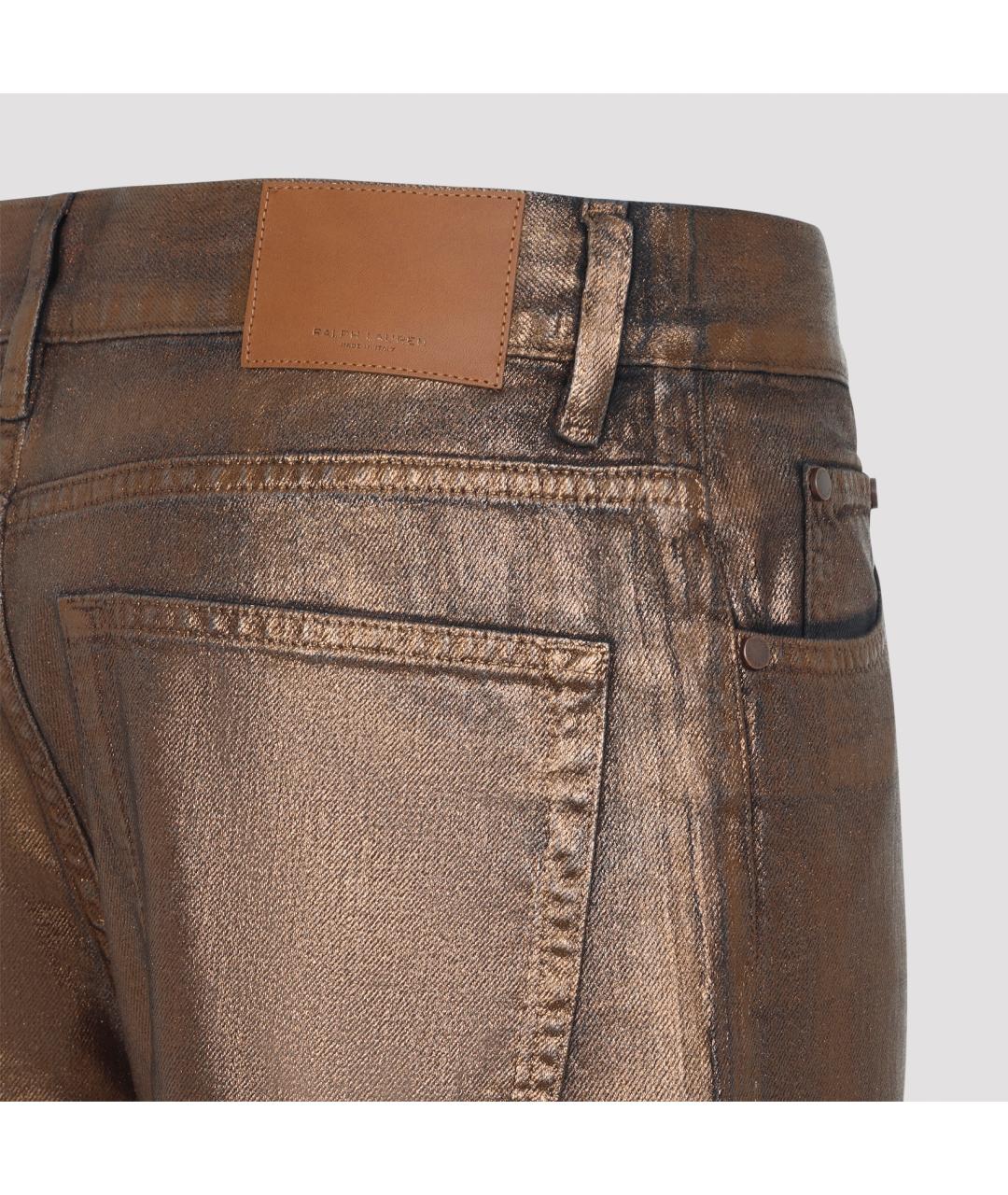 RALPH LAUREN COLLECTION Коричневые хлопковые прямые джинсы, фото 4