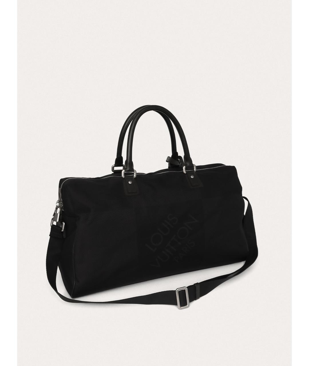 LOUIS VUITTON Черная тканевая дорожная/спортивная сумка, фото 3