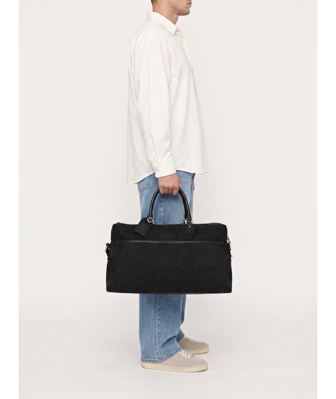 LOUIS VUITTON Черная тканевая дорожная/спортивная сумка, фото 8