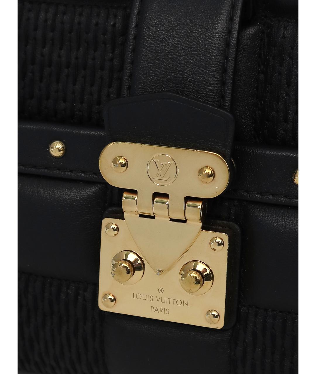 LOUIS VUITTON Черная кожаная сумка через плечо, фото 6