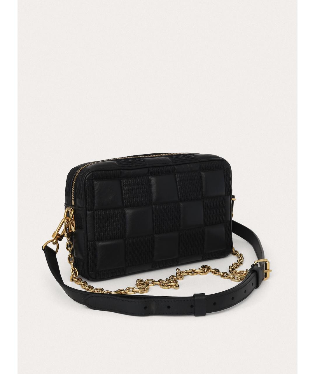 LOUIS VUITTON Черная кожаная сумка через плечо, фото 3