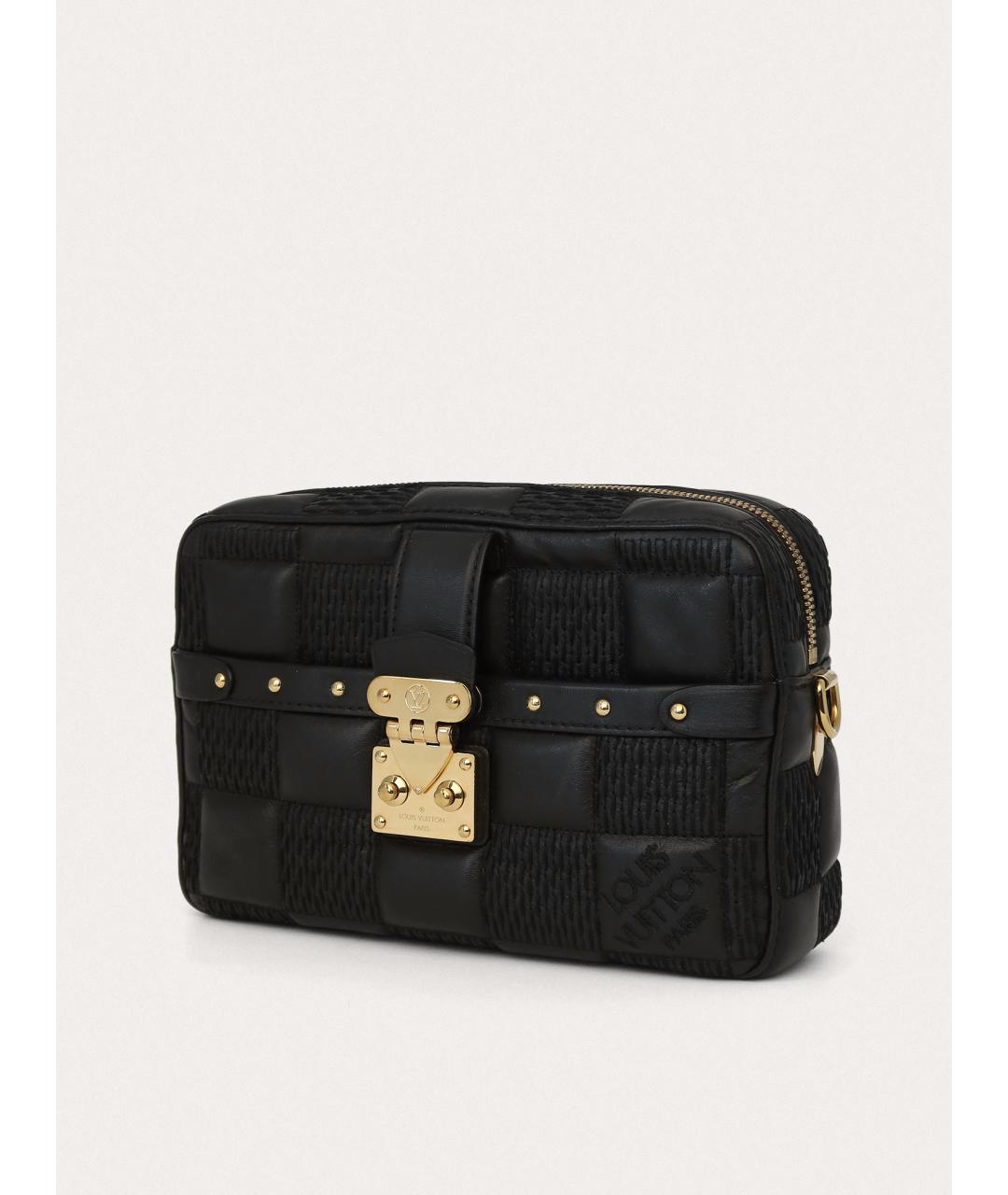 LOUIS VUITTON Черная кожаная сумка через плечо, фото 2