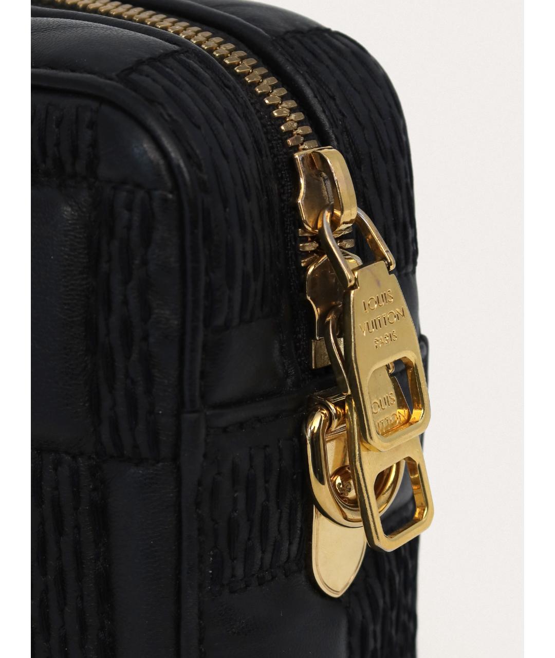 LOUIS VUITTON Черная кожаная сумка через плечо, фото 7