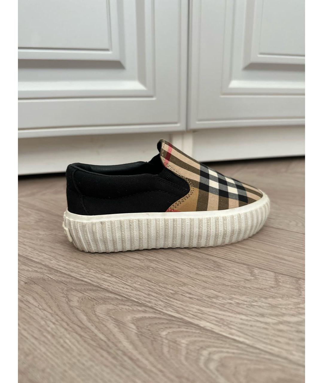 BURBERRY Коричневые текстильные лоферы и мокасины, фото 4