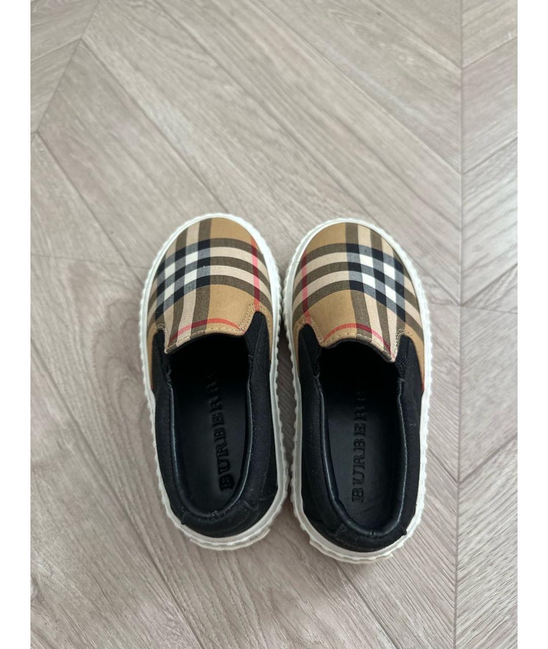 BURBERRY Коричневые текстильные лоферы и мокасины, фото 3