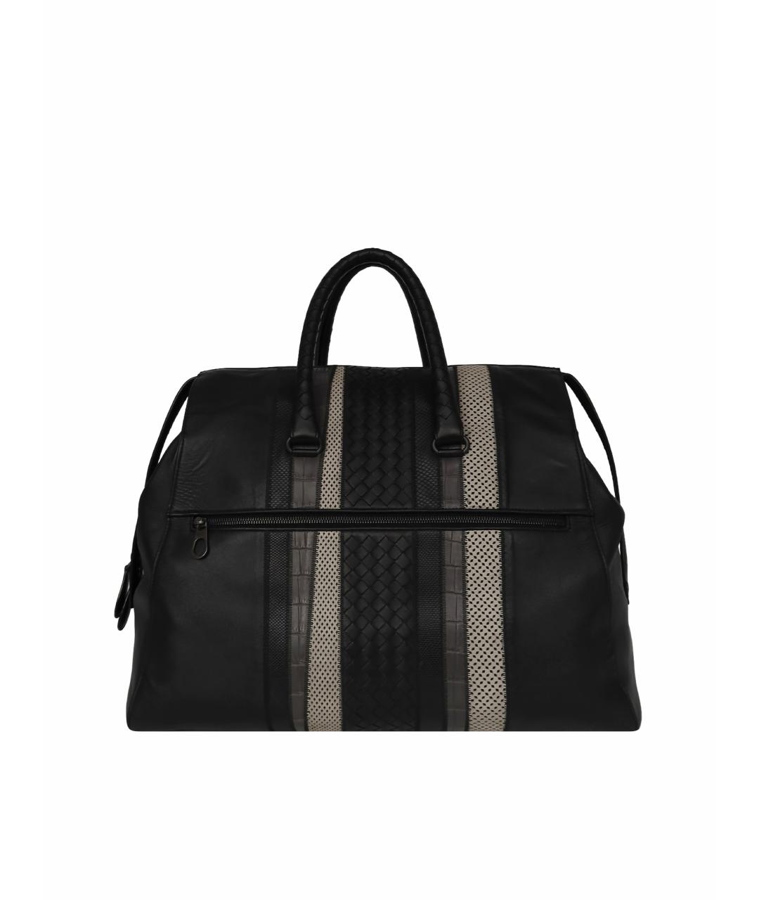 BOTTEGA VENETA Черная кожаная дорожная/спортивная сумка, фото 1