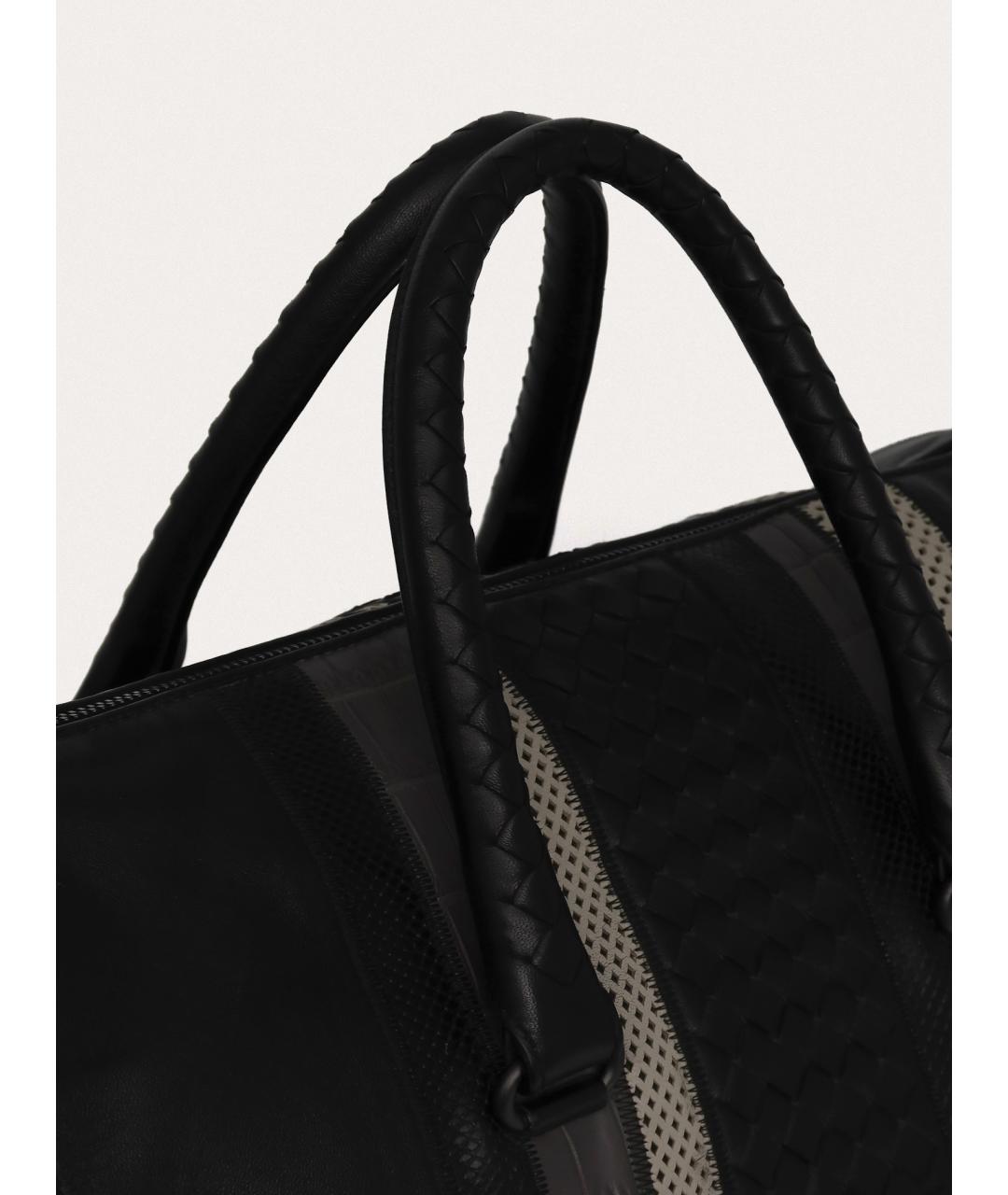 BOTTEGA VENETA Черная кожаная дорожная/спортивная сумка, фото 7