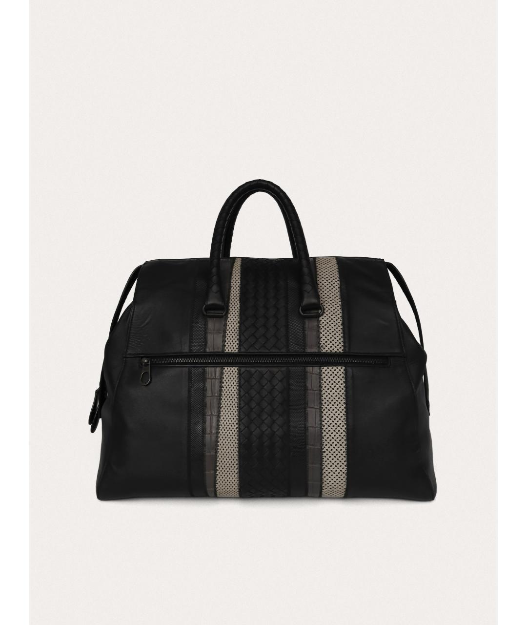 BOTTEGA VENETA Черная кожаная дорожная/спортивная сумка, фото 9