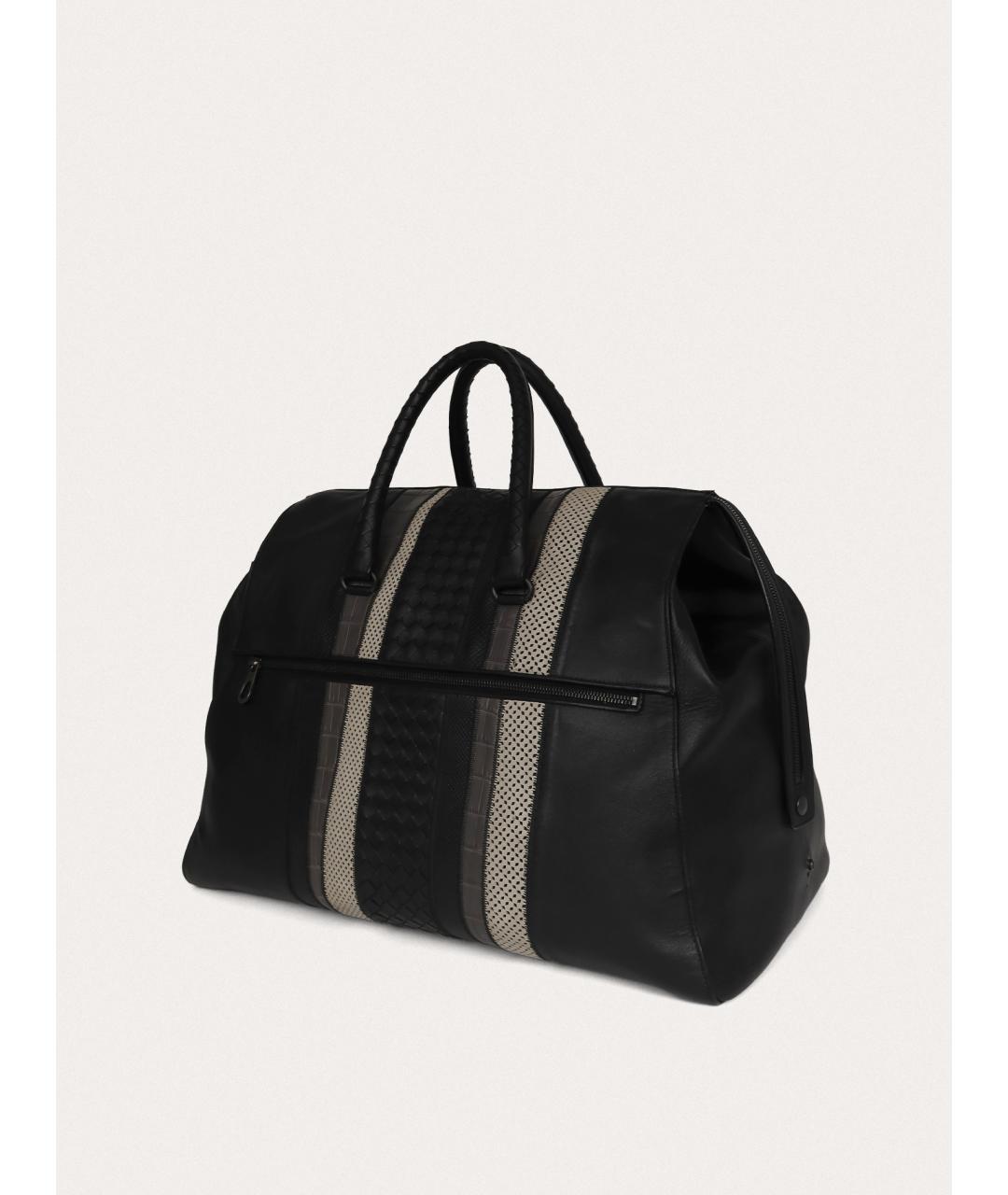 BOTTEGA VENETA Черная кожаная дорожная/спортивная сумка, фото 2