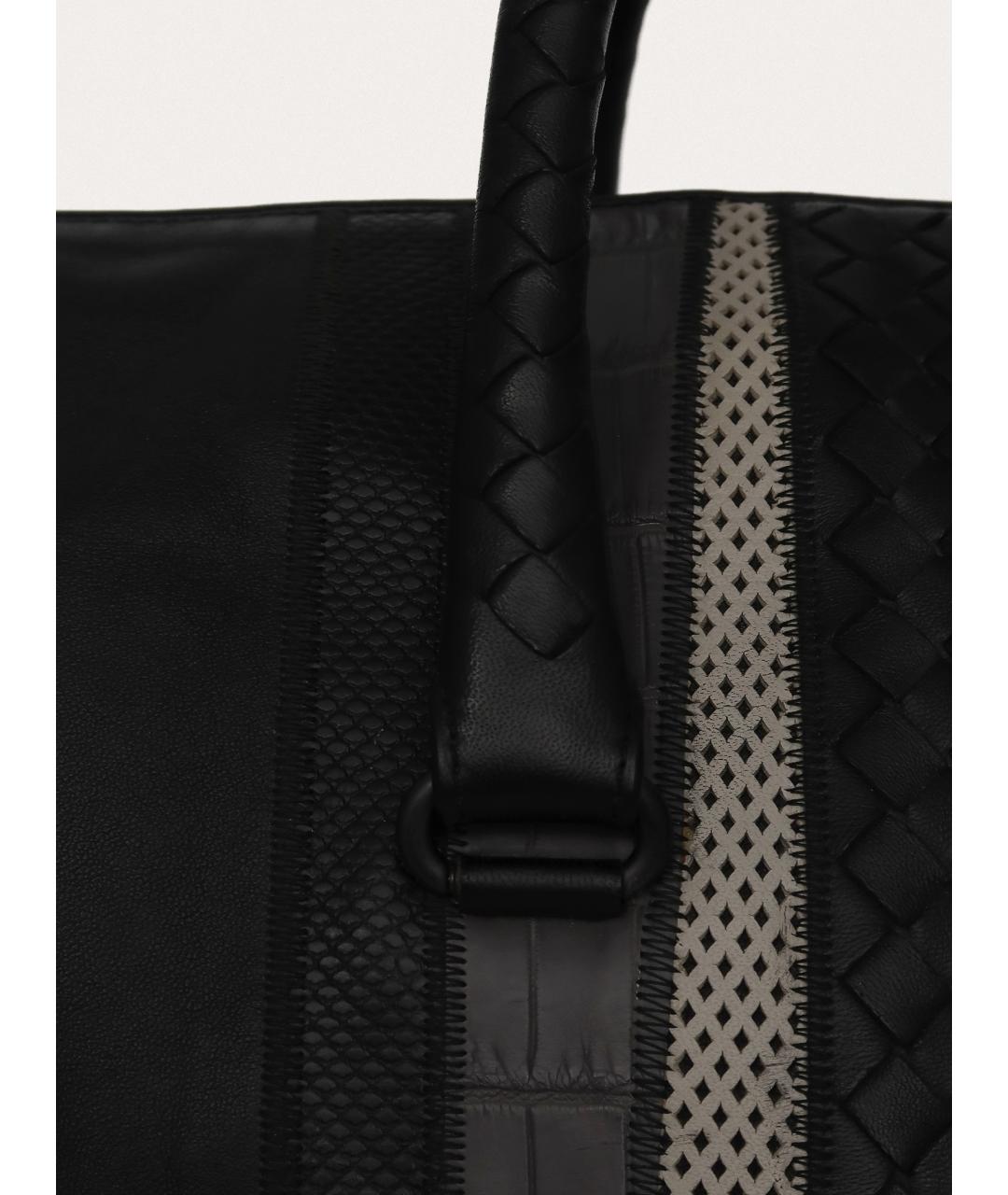BOTTEGA VENETA Черная кожаная дорожная/спортивная сумка, фото 5