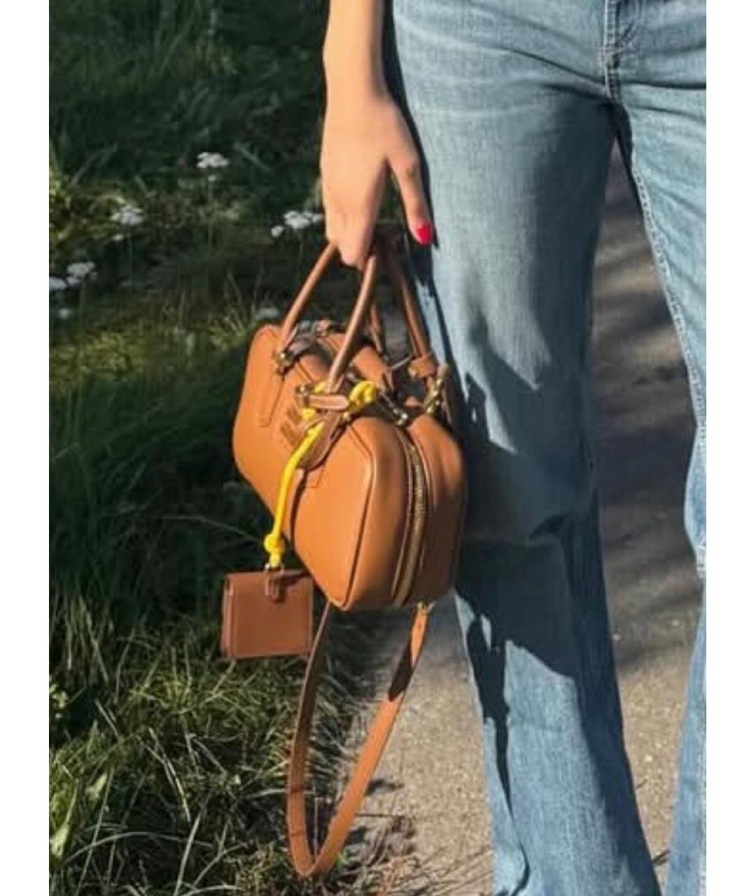 MIU MIU Коричневая кожаная сумка с короткими ручками, фото 6