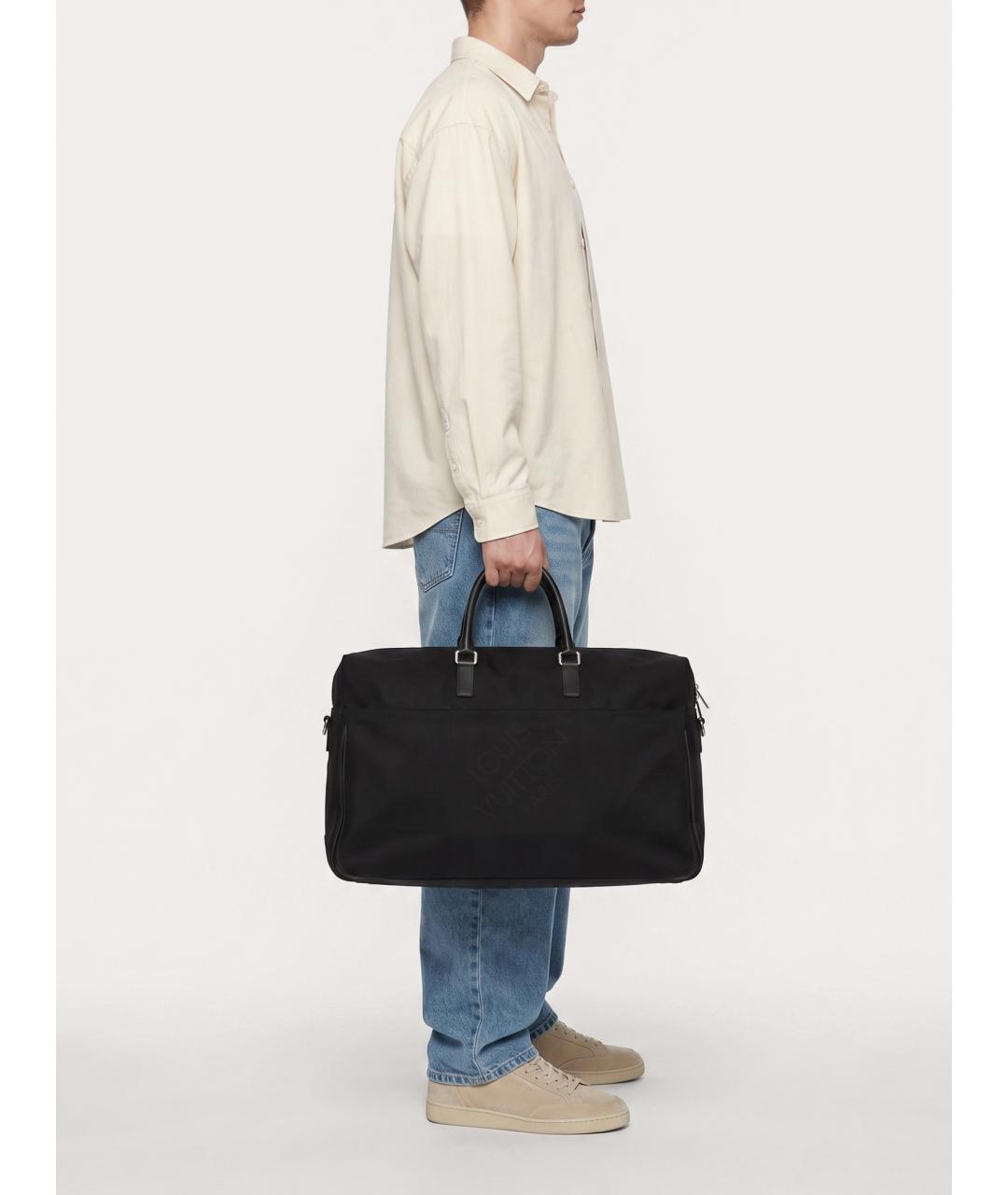 LOUIS VUITTON Черная тканевая дорожная/спортивная сумка, фото 8