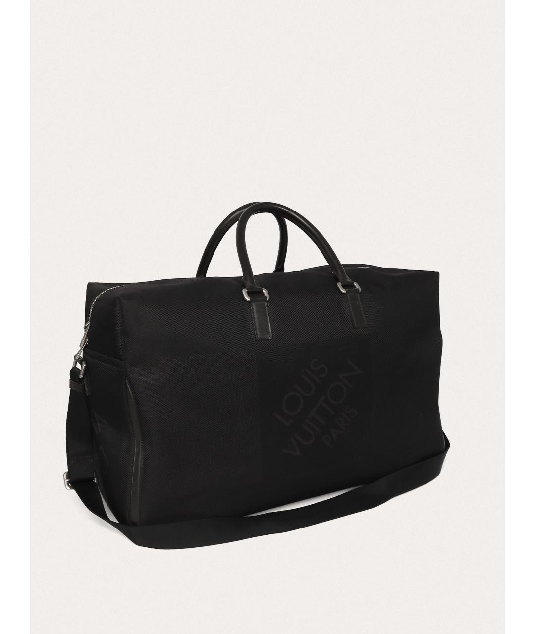 LOUIS VUITTON Черная тканевая дорожная/спортивная сумка, фото 3