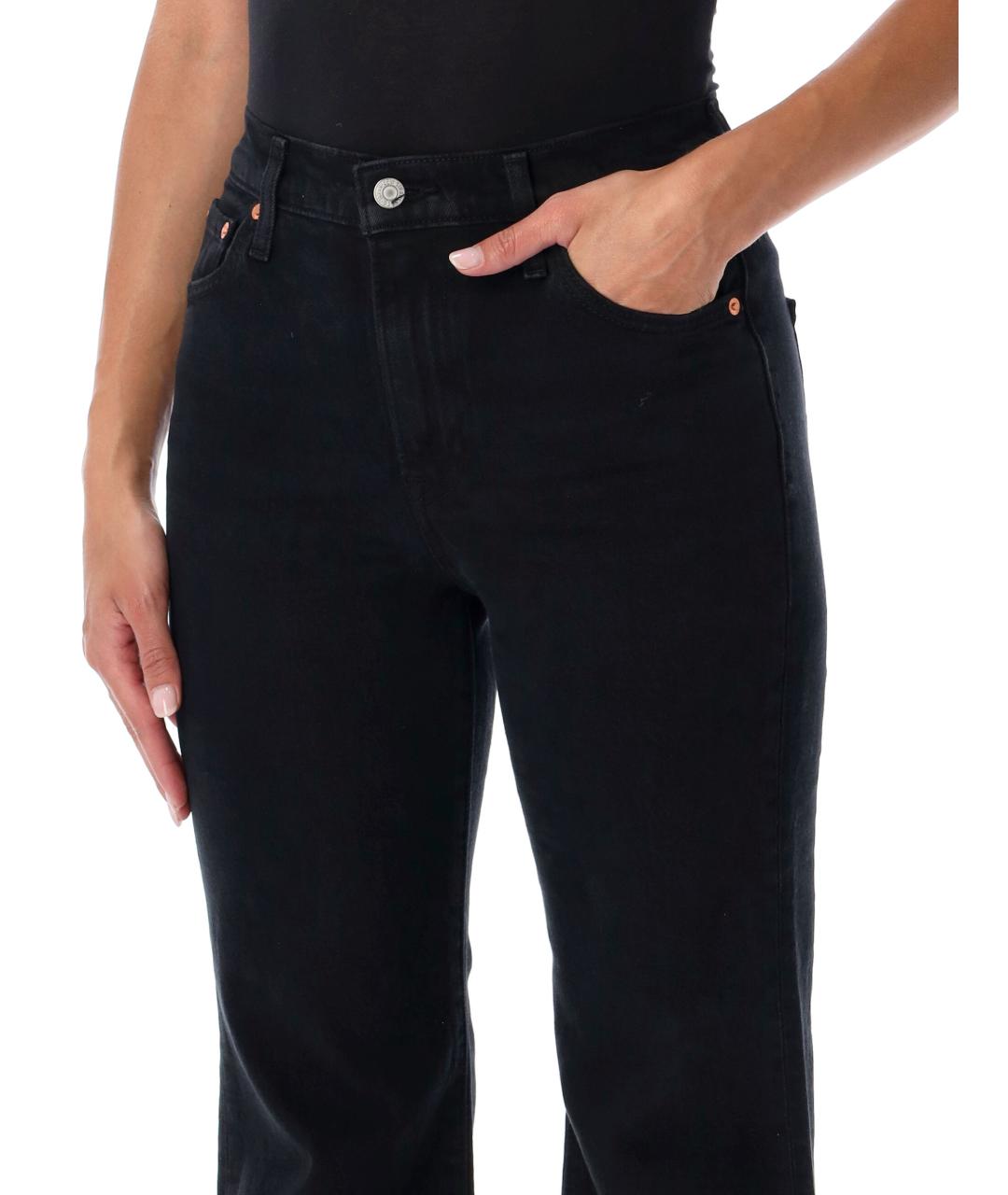 LEVI'S Черные хлопковые прямые джинсы, фото 3