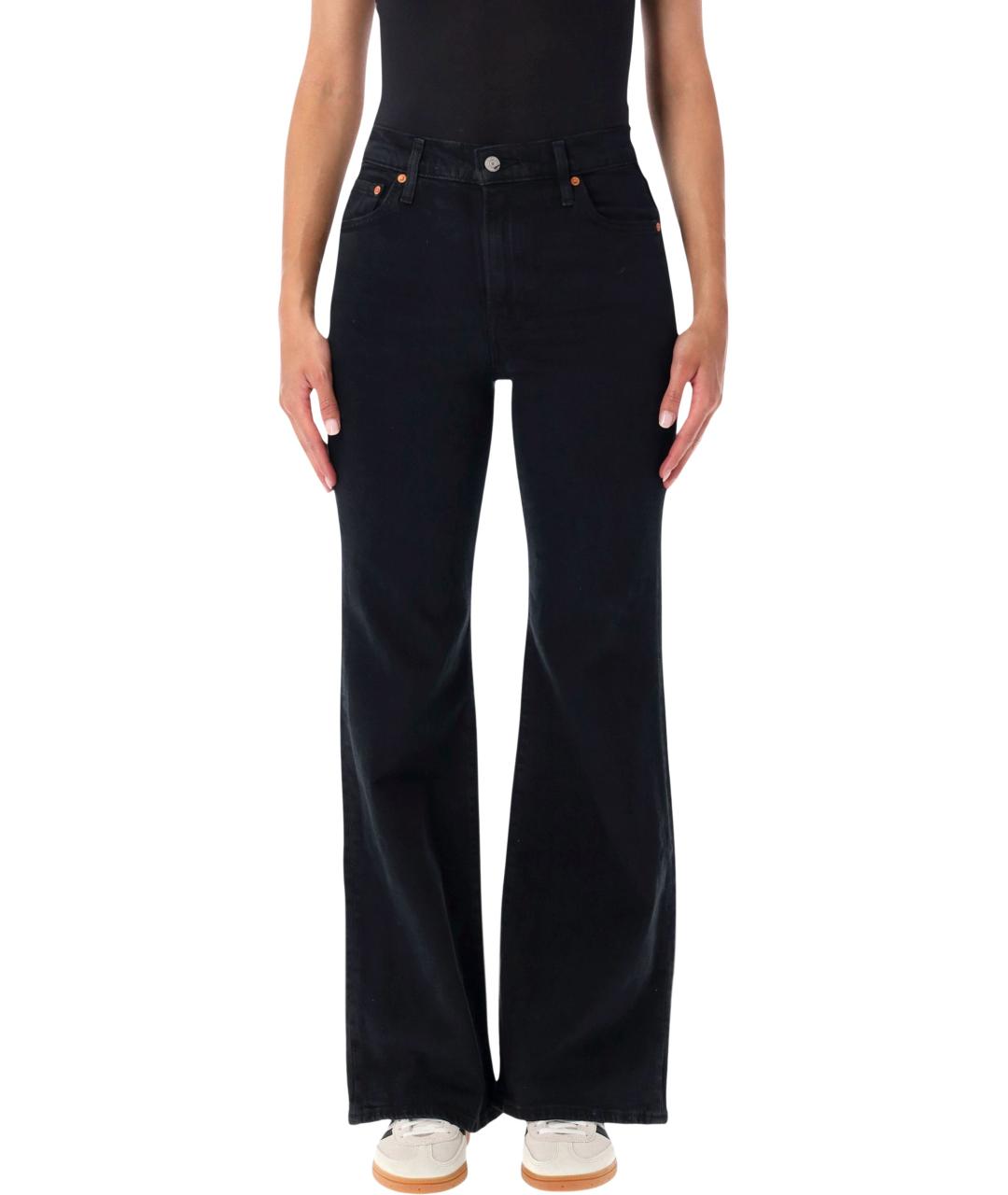 LEVI'S Черные хлопковые прямые джинсы, фото 1